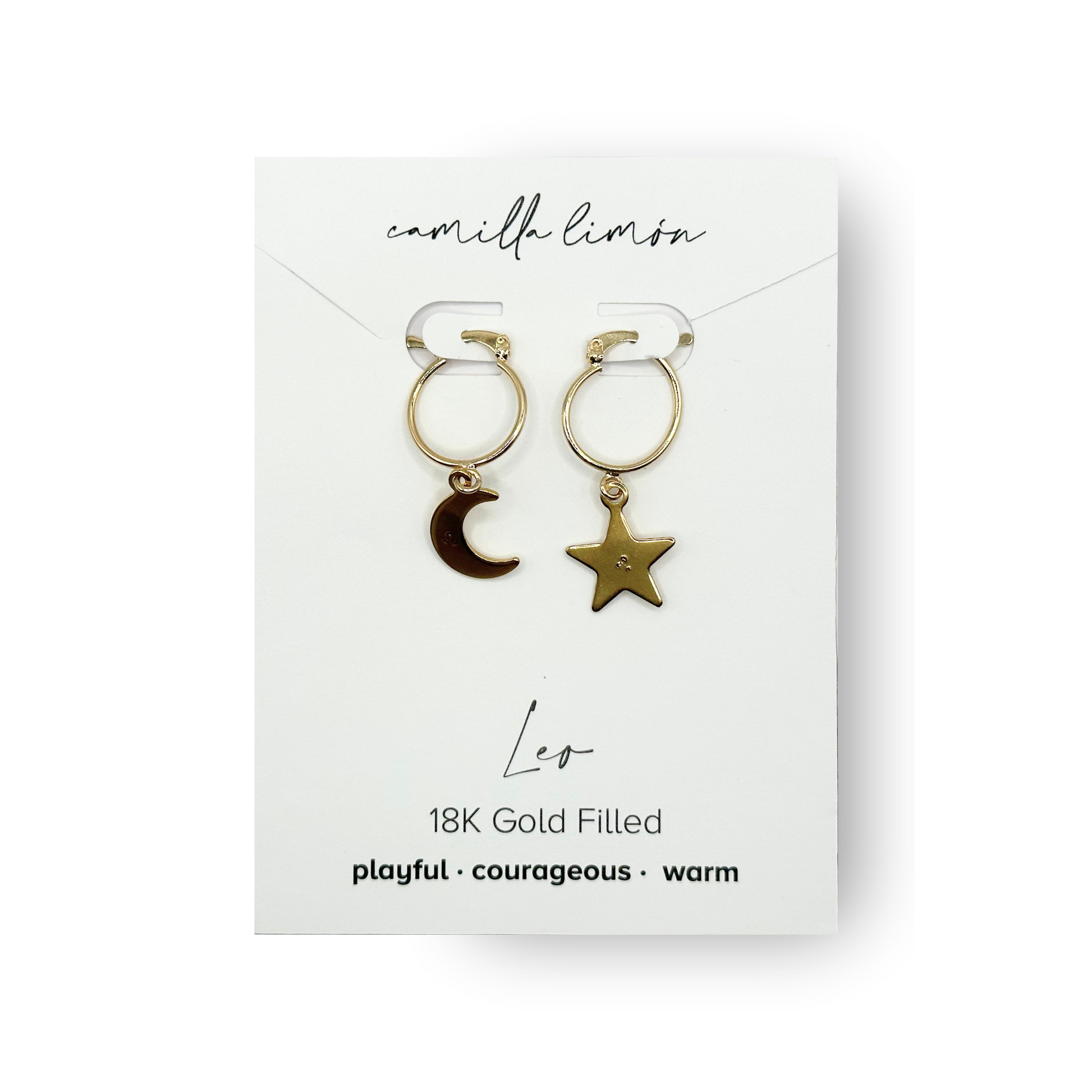Hand Stamped Sun and Star Zodiac Earrings