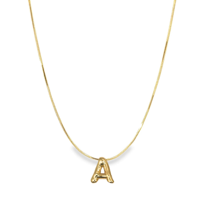 Bubble Initial Charm Necklace