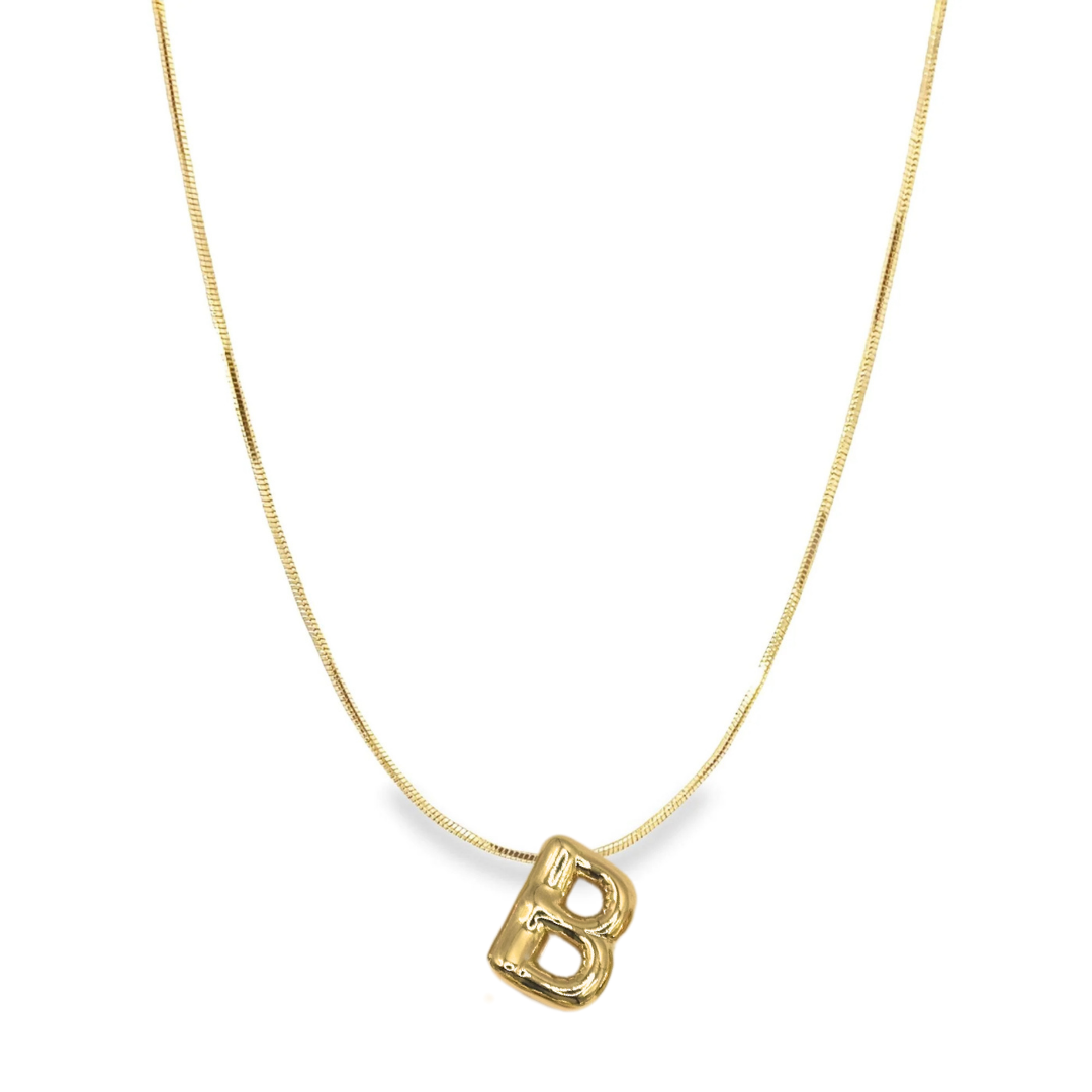 Bubble Initial Charm Necklace