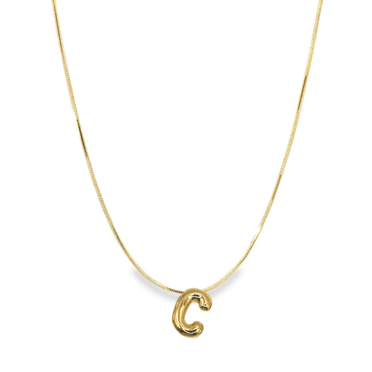 Bubble Initial Charm Necklace