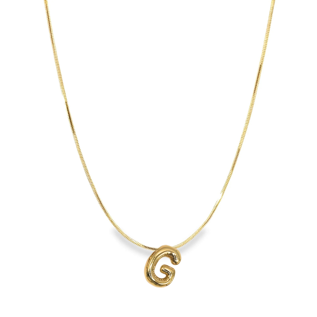 Bubble Initial Charm Necklace