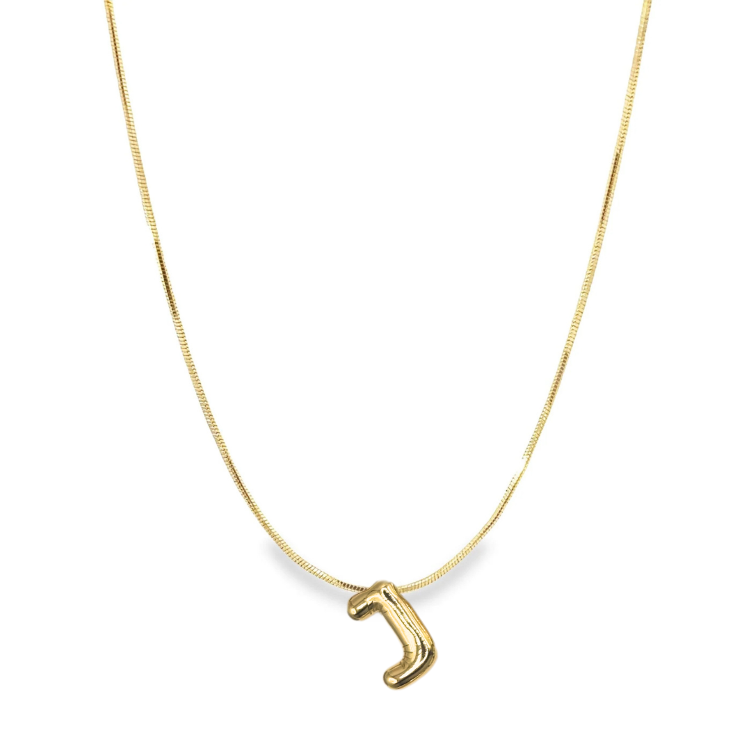 Bubble Initial Charm Necklace