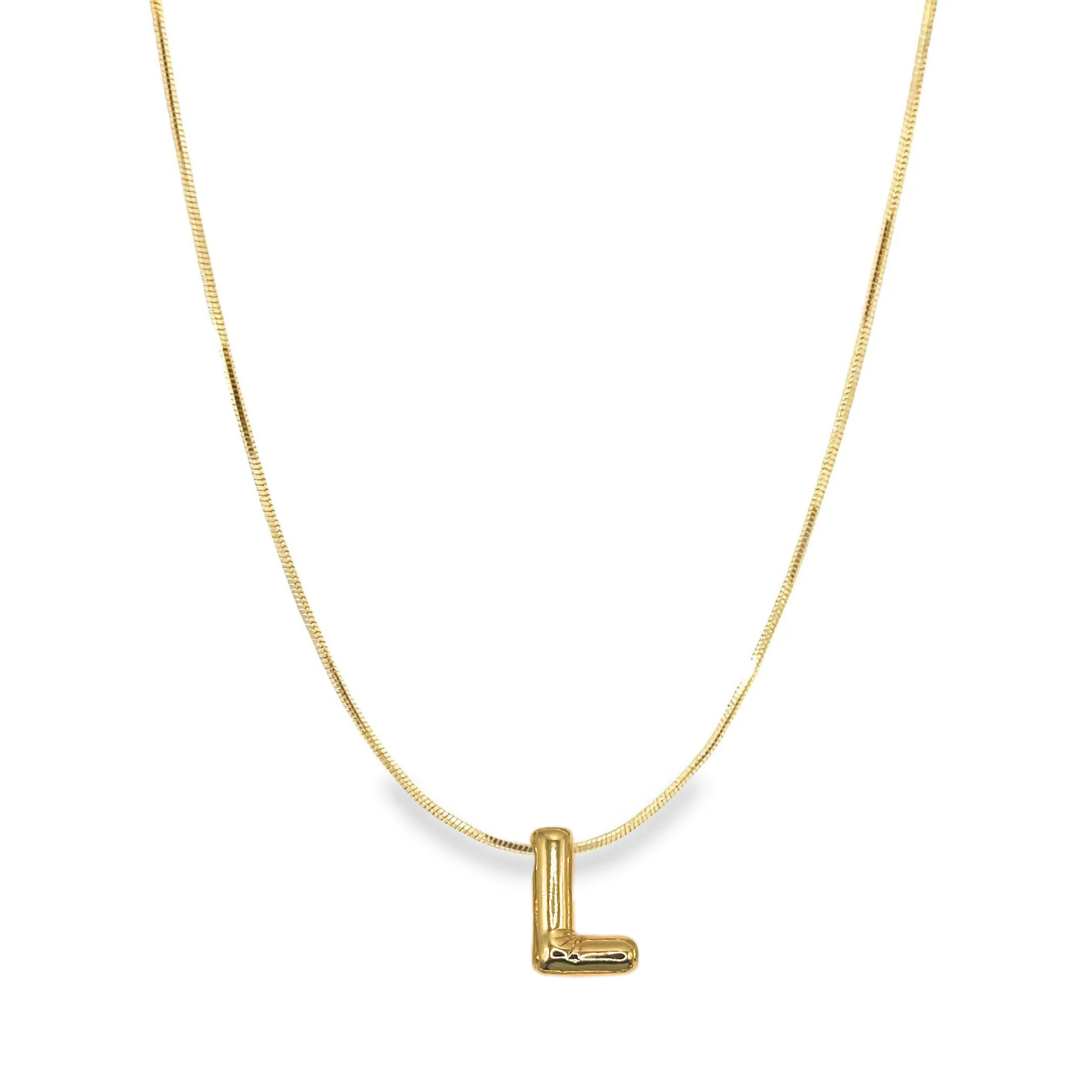 Bubble Initial Charm Necklace