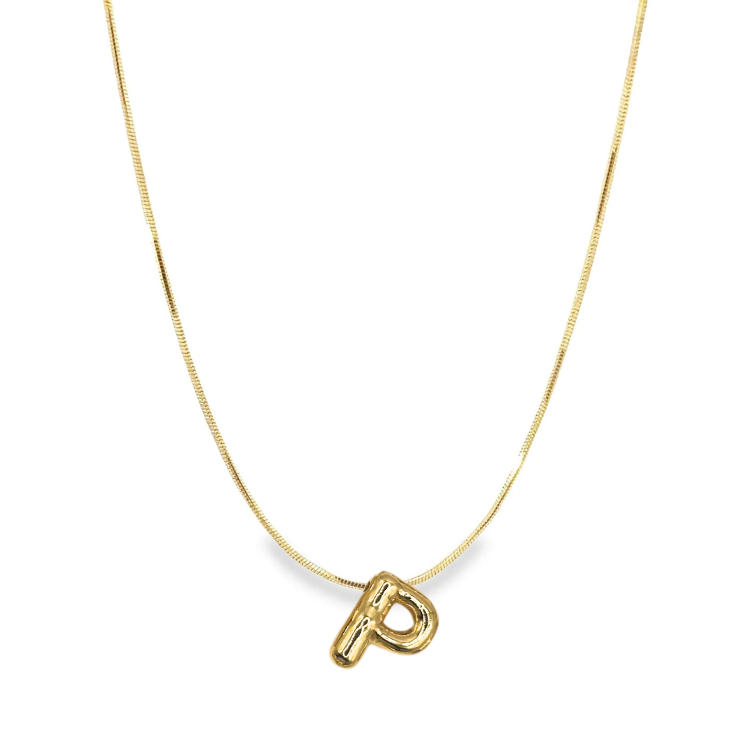 Bubble Initial Charm Necklace