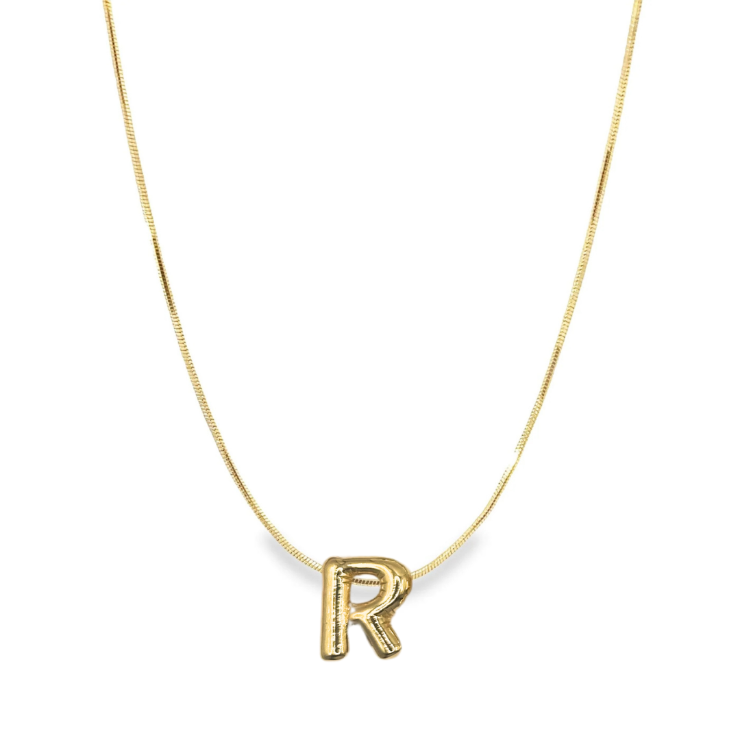 Bubble Initial Charm Necklace