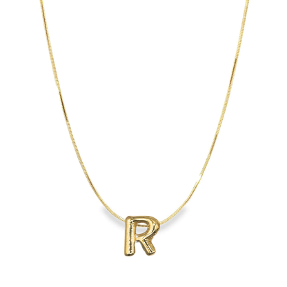 Bubble Initial Charm Necklace