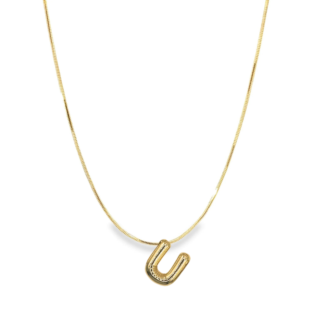 Bubble Initial Charm Necklace