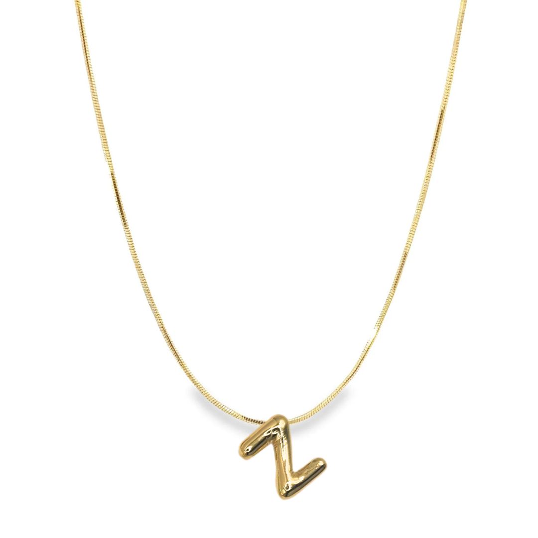 Bubble Initial Charm Necklace