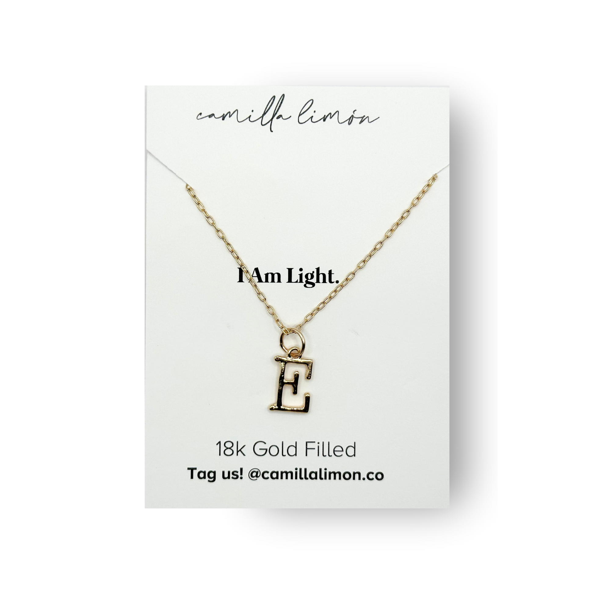 Large Initial Charm Gold Necklace