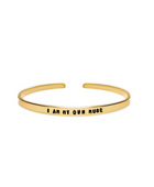 handmade cuff bracelet with 'I am my own muse' empowering quote