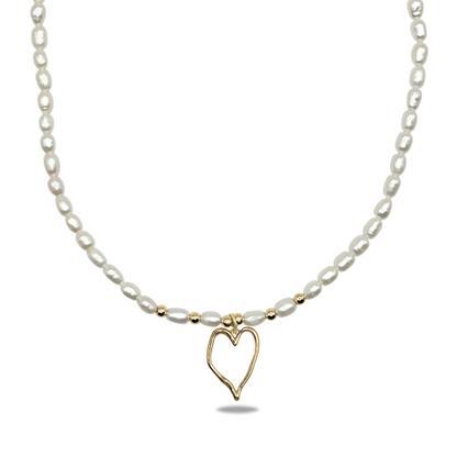Dainty Freshwater Pearl Necklace with Trendy Charm