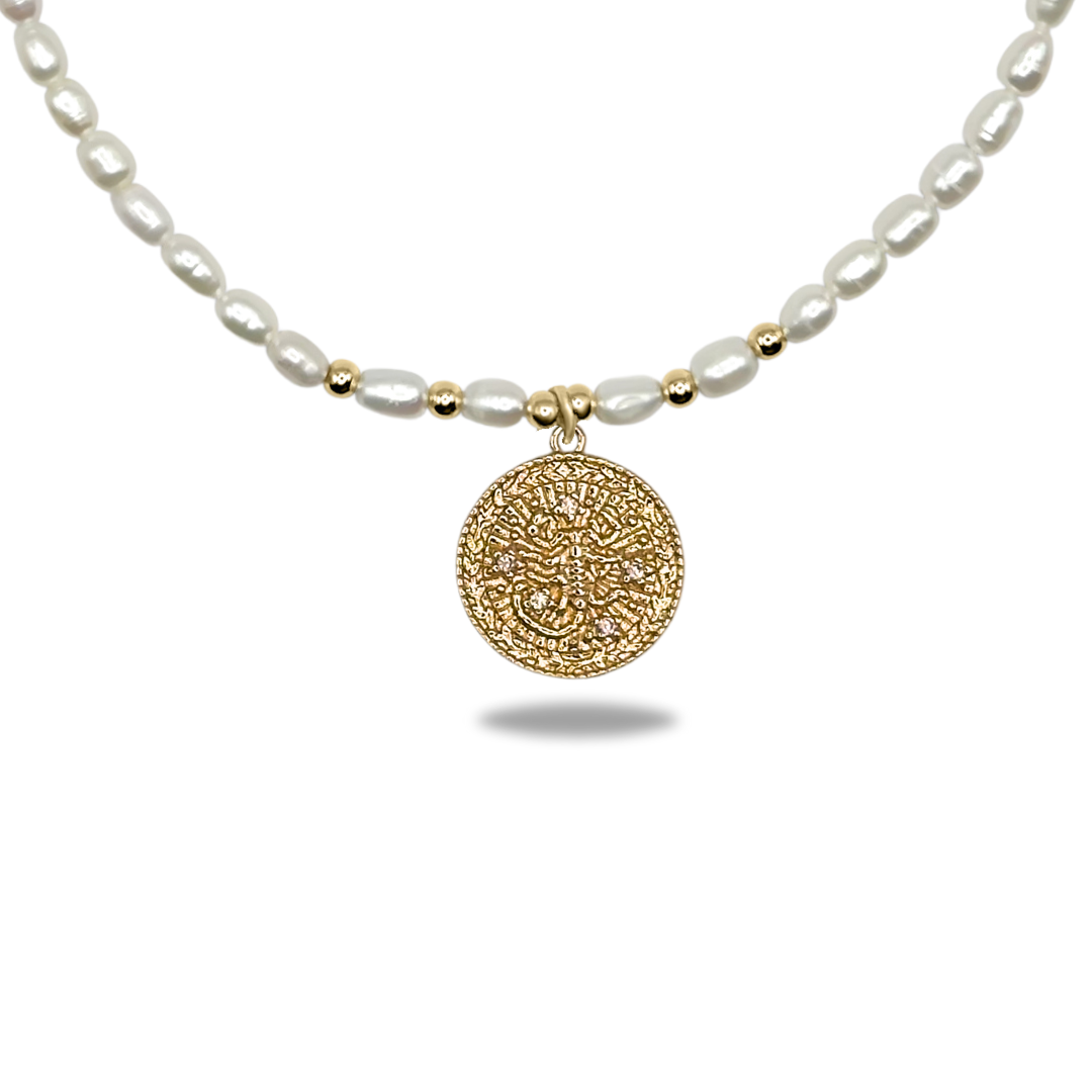 Zodiac Pearl Icon Necklace