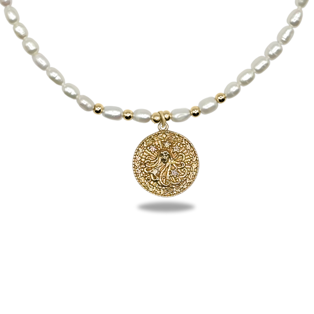 Zodiac Pearl Icon Necklace