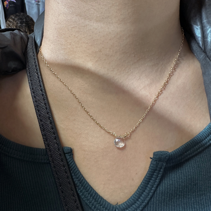 Delicate Gold Chain Necklace with Faceted Birthstone Gemstone