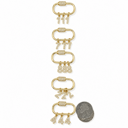 Angel number charm necklace size and style reference
