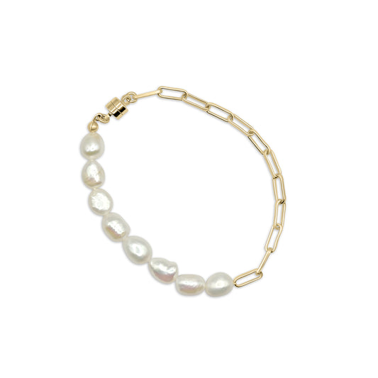 Half n' Half Freshwater Pearl Bracelet