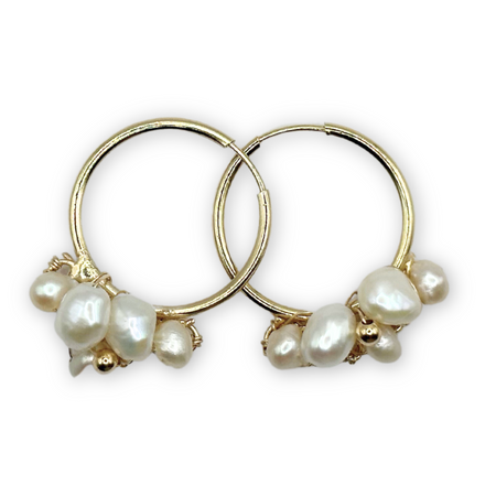 Alpha Pearl Hoop Earrings
