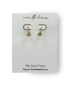 Hand Stamped Heart Initial Earrings