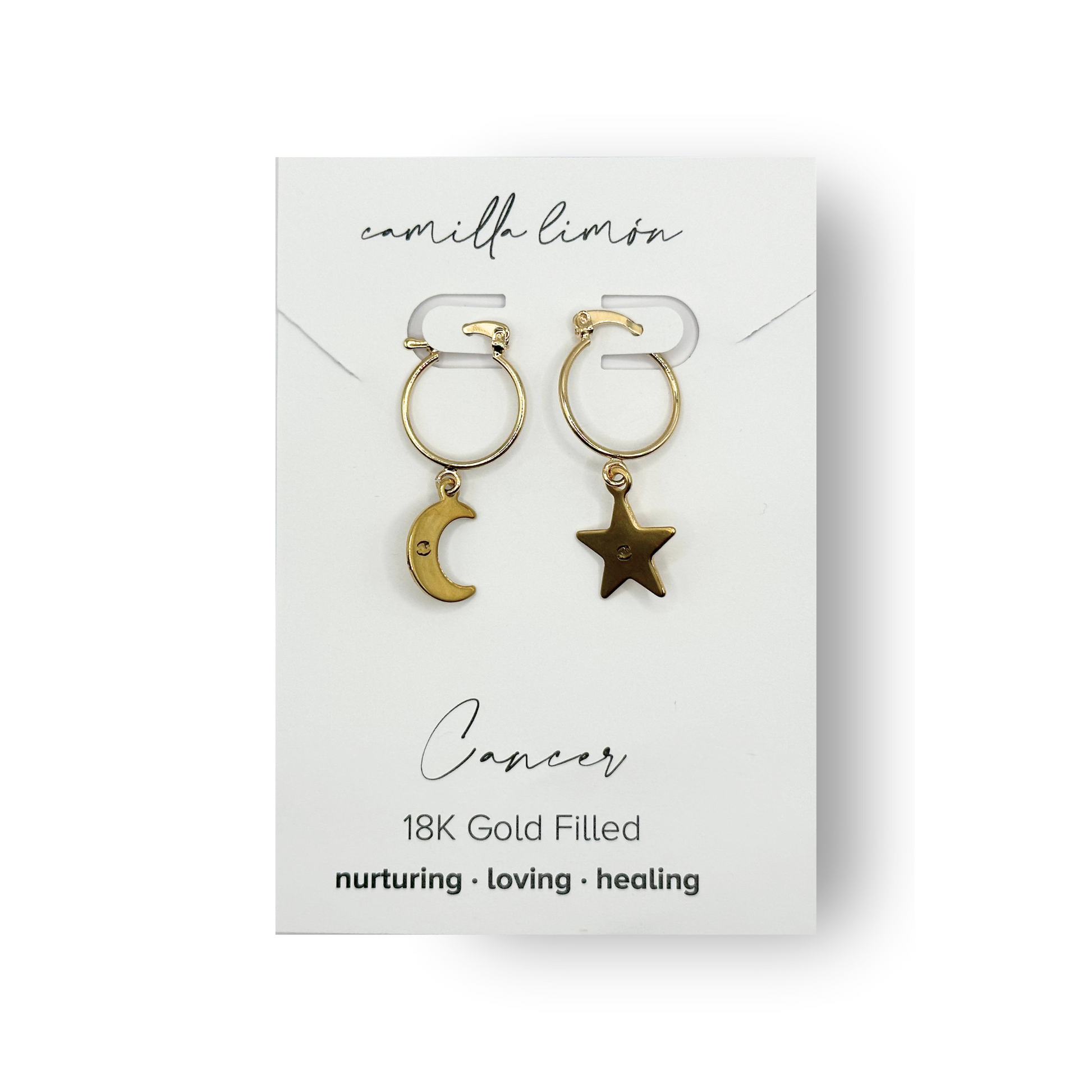 Hand Stamped Sun and Star Zodiac Earrings