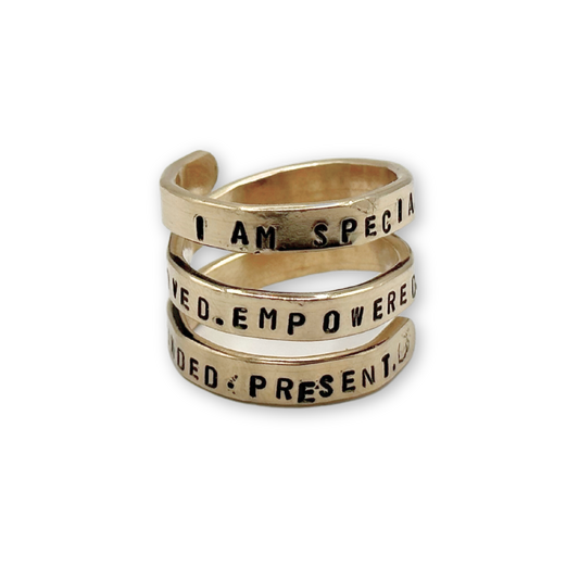 Affirmation Hand Stamped Ring