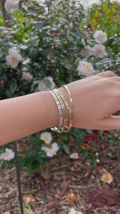 Customizable Quote Thin Cuff Bracelet