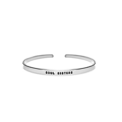 ‘Soul sisters’ friendship quote dainty handmade cuff bracelet 