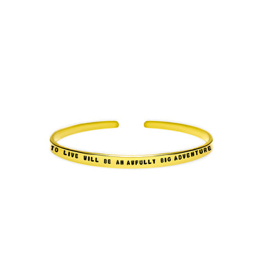 ‘To live will be an awfully big adventure’ wanderlust long journey and adventure quote bracelet