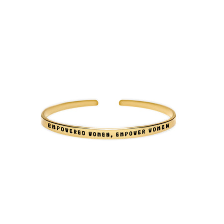 ‘Empowered women, empower women’ meaningful quote dainty handmade cuff bracelet 