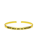 ‘Happy girls are the prettiest’ inspirational mental health quote handmade cuff bracelet 