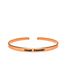 ‘Proud feminist’ women empowering embracing feminist quote bracelet