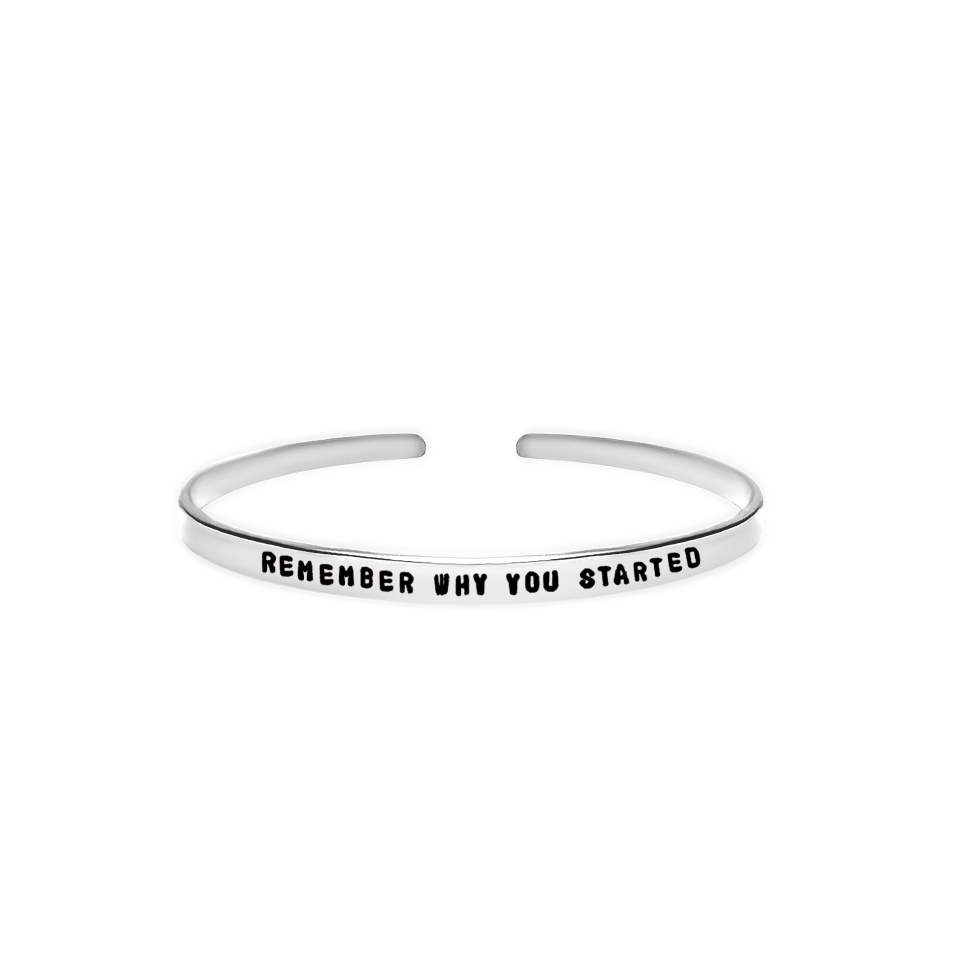 'remember why you started' perseverance and motivational quote to remember your journey bracelet 