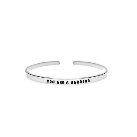 ‘You are a warrior’ women empowering dainty handmade cuff bracelet 