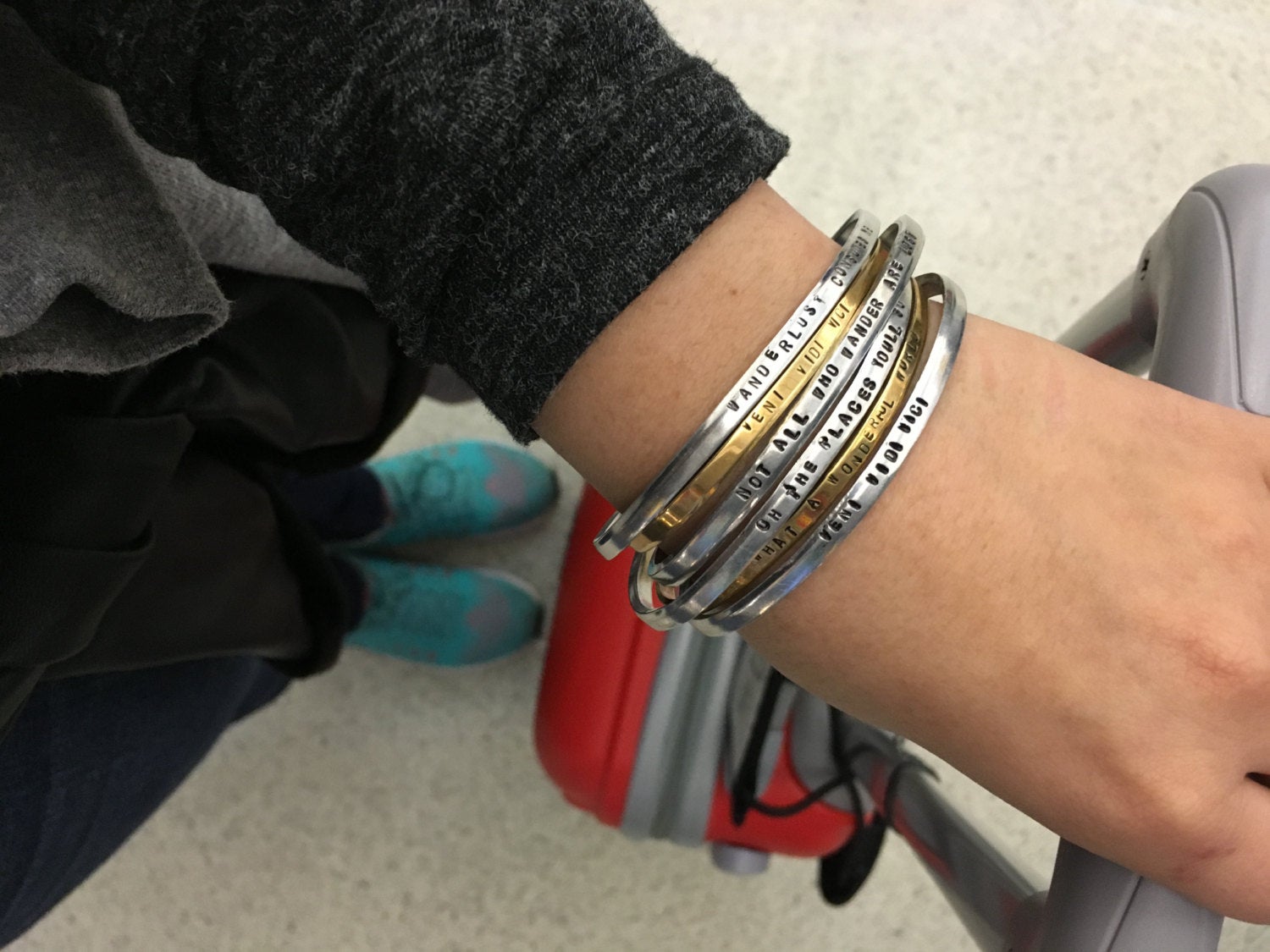 silver and gold jewelry, bracelets for layering 