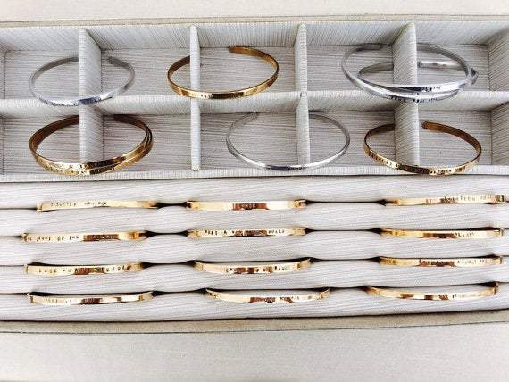 Metal bracelets, genuine gold filled, sterling silver jewelry collection